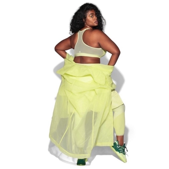 Adidas X IVY PARK IVP Zip Front Medium Impact Sports Bra Yellow Tint 4X - Picture 2 of 9